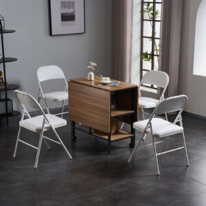 6pcs Foldable Iron & PVC Chairs for Convention and Exhibition, White