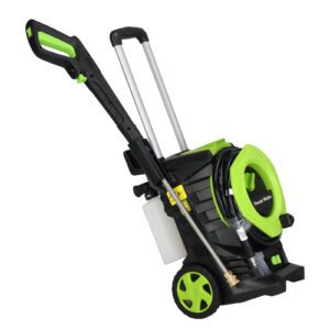 2000W High Pressure Washer, 3380 PSI Portable with 4 Nozzles & Soap Bottle - Green