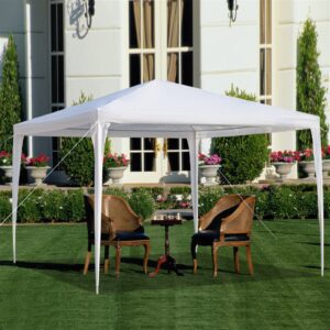 3x3m Waterproof White Tent with Spiral Tubes - Easy Assembly