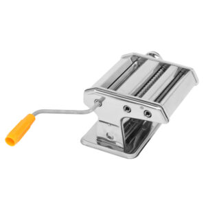 Stainless Steel Manual Noodle Maker, Dual Blades - Hand Crank, Silver
