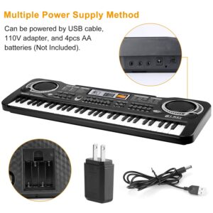61 Key Electronic Keyboard Piano with Microphone for Kids, Beginners, Adults