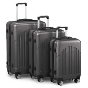 3-Piece ABS+PC Hardside Luggage Set with TSA Lock, 4 Spinner Wheels - 20", 24", 28" Sizes