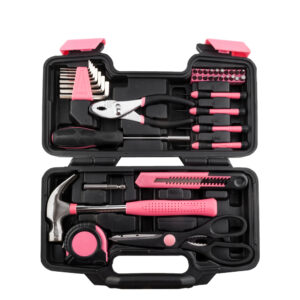Pink 39-Piece Home Repair Tool Kit