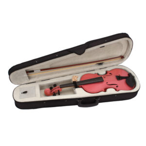 1/4 Size Pink Acoustic Violin Set with Case, Bow, and Rosin