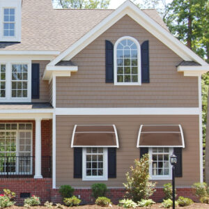 HT-100 x 80 Door and Window Rain Cover Eaves Canopy - Brown Board, White Holder