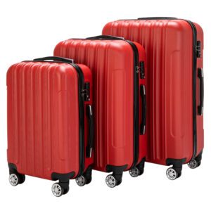 3-in-1 Large Capacity Red Travel Luggage Set