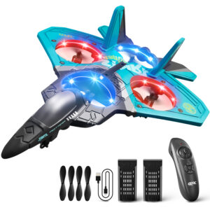 4DRC V17 2.4GHz Foam RC Fighter Jet Drone with LED Lights, Gift for Kids and Adults