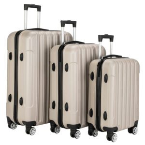 3-in-1 Multifunctional Large Capacity Travel Luggage Set Champagne
