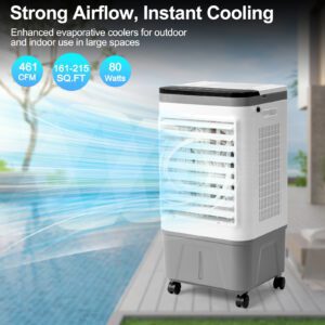 3-in-1 720R Portable Evaporative Cooler with Remote, 461CFM, 5.28 Gal Tank