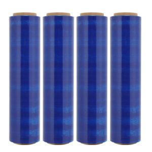 18" x 1500 ft 80 Gauge Blue Hand Stretch Film, 4 Rolls