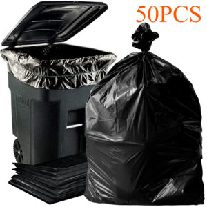 50 Gallon Black Garbage Bags 1.9MIL Thick, 50 Count - 39.4x47.2 Inch