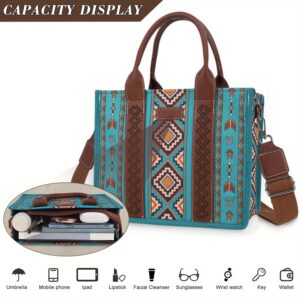 3Pcs Women's Purse Tote, Retro Work Satchel Lightweight, Boho Tote