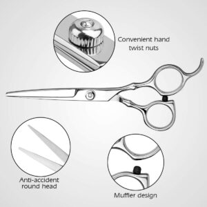 6 Inch Hair Cutting & Thinning Shears for Women, Men, Kids - Silver