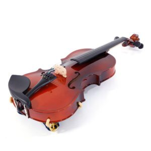 GV100 1/2 Size Acoustic Violin Set with Case, Bow, Rosin, Strings & Shoulder Rest - Coffee