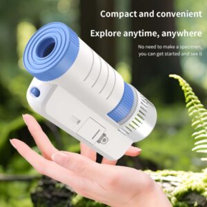 Children's Handheld Portable Microscope with LED Light for Science Education - Blue