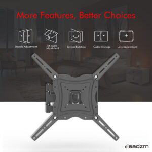 LEADZM TMX400A Adjustable TV Wall Mount for 26-55" TVs - Rotatable with Spirit Level