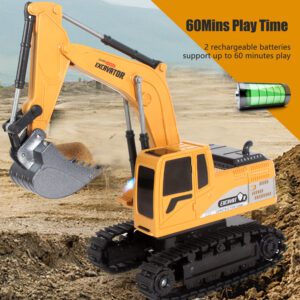 Jiakora Remote Control Excavator - RC Digger Truck Construction Vehicle Toy for Kids