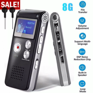 8GB Digital Voice Recorder Dictaphone - Mini Audio Recorder with Noise Reduction