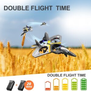 4DRC V17 2.4Ghz Foam RC Stunt Plane with LED Lights, Gift for Kids and Adults