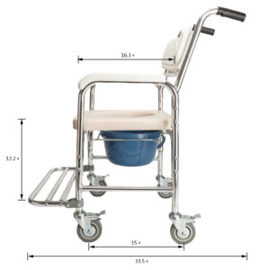 3-in-1 Aluminum Commode Chair for Elderly, Disabled, and Pregnant - White