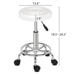 Round Lines Rotation Bar Stool White