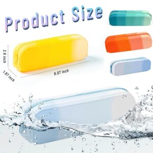 4-Pack Silicone Waterproof Pencil Cases for School and Office Supplies