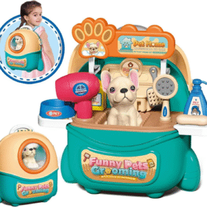 Kids Pet Care Play Set: 16 Pcs Doctor Vet Kit with Dog Carrier Backpack