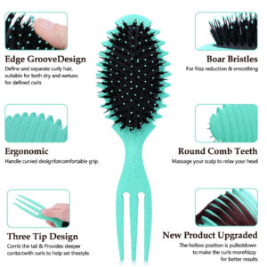 Curl Defining Hair Brush for Women & Men: Shapes Long, Wavy, Damaged Hair