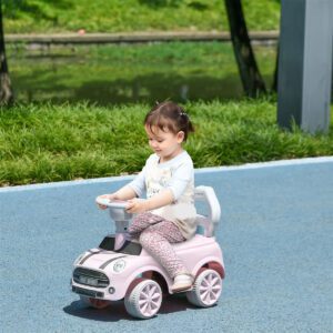 Pink Toddler Ride-On Car Toy with Horn