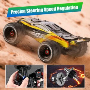 50+kmh High Speed 4WD RC Monster Truck with 2 Batteries - All Terrain Remote Control Car Gift for Kids and Adults