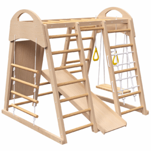 7-in-1 Wooden Jungle Gym Playset for Kids 2-6 Years - Indoor Playground