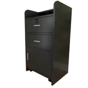 2-Drawer Beauty Salon Side Table in Black