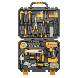 146-Piece Home Tool Kit with 8V Cordless Drill and Portable Case for DIY Maintenance