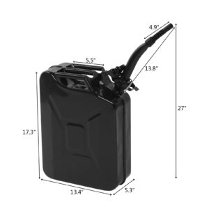 20L Portable American Oil Drum - Fuel Storage Can, Black