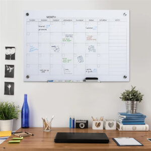 35.5"x23.5" Dry Erase Wall Calendar - Includes 4 Markers & Eraser