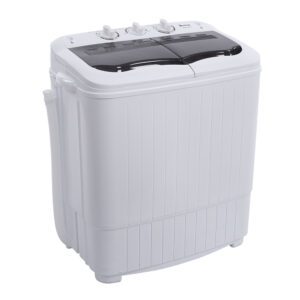Semi-Automatic Twin Tub Washing Machine with Drain Pump - XPB35-188S, 7.7/6.6 lbs Capacity, Gray
