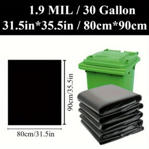 30 Gallon Black Heavy Duty Trash Bags (100PCS) - 31x35 for Outdoor Use