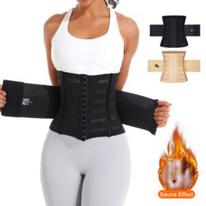 Women's Waist Trainer Corset for Tummy Control, Sport Workout Body Shaper - Black
