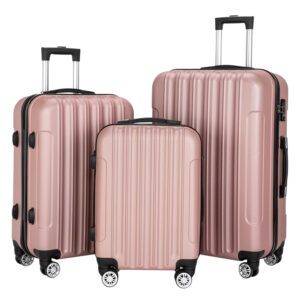 3-in-1 Large Capacity Rose Gold Suitcase Set
