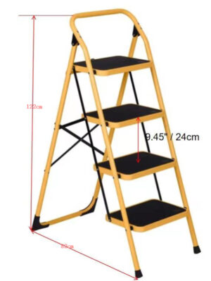 4-Step Ladder, Lightweight Step Ladder, 330 lb. Load Capacity, Iron, Yellow