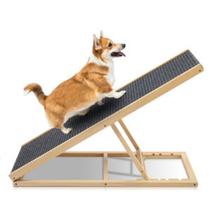 Adjustable Height Foldable Dog Ramp for Bed, Couch, Car - Small & Large Pets