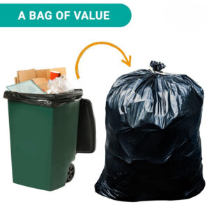 30-Gallon Heavy Duty Trash Bags - 50 Count, 31x35 Inch Black Outdoor Garbage Bags