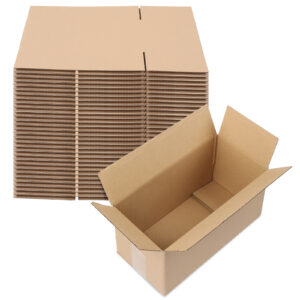 50 Pack 12x6x6 Inch Corrugated Cardboard Boxes, Kraft Brown, 3mm Thick