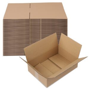 50 Pack 14x10x4 Inch 3mm Thick Yellow Corrugated Cardboard Boxes