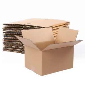 50pcs 10" x 8" x 6" (25.4x20.3x15.2cm) 3mm Thick Corrugated Cardboard Boxes, Kraft Brown