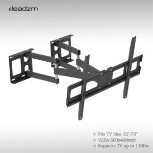 LEADZM Tmds-104 Corner Full Motion TV Wall Mount for 32-70 inch TVs, 50kg, VESA 600x400