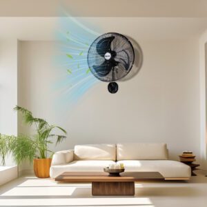 18 Inch Heavy Duty Industrial Wall Mount Fan with Oscillation, 3 Speeds, 4592 CFM
