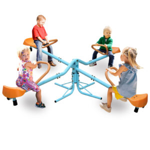 Kids Outdoor Spinning Seesaw Teeter Totter - Sit and Spin Playground for Backyard