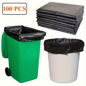50 Gallon Black Garbage Bags, 1.9 Mil Thick, 39.4x47.2 Inch, 100 Count