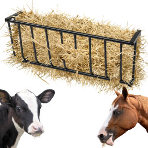 Heavy-Duty Steel Hay Feeder - 40.8" Wall Mounted Rack for Horses, Goats, Sheep
